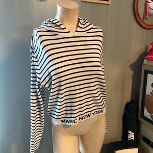Marc New York Black and White Striped Pullover